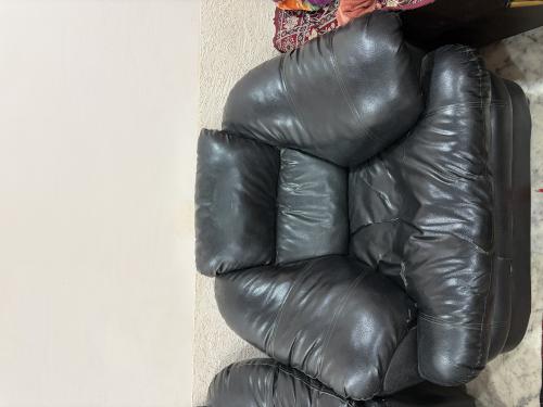 Very comfortable leatherette sofa set . 3 seater couch with 2 single sofa set . Very comfortable leatherette sofa set . 3 seater couch with 2 single sofa set .